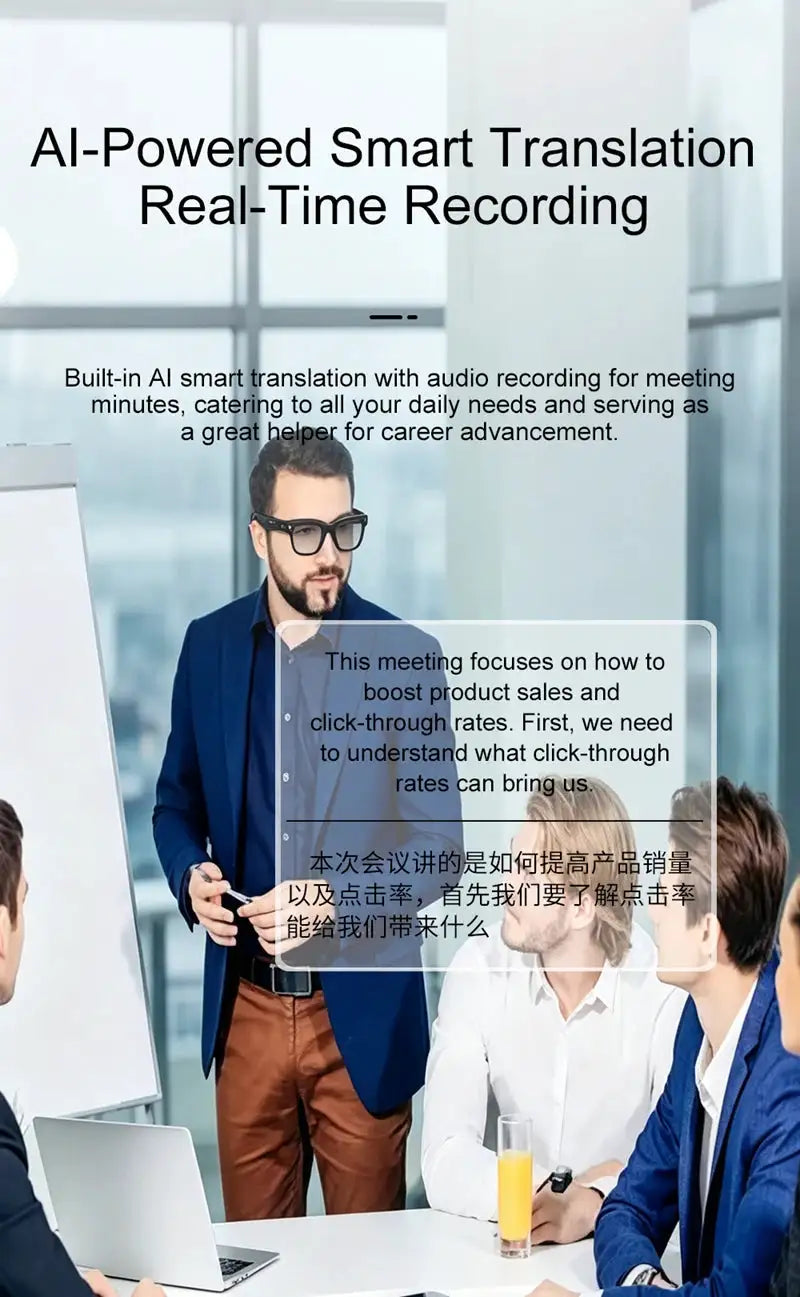 Smart AI Glasses HD Shooting Anti-shake Camera Photo Video Voice — product view 4