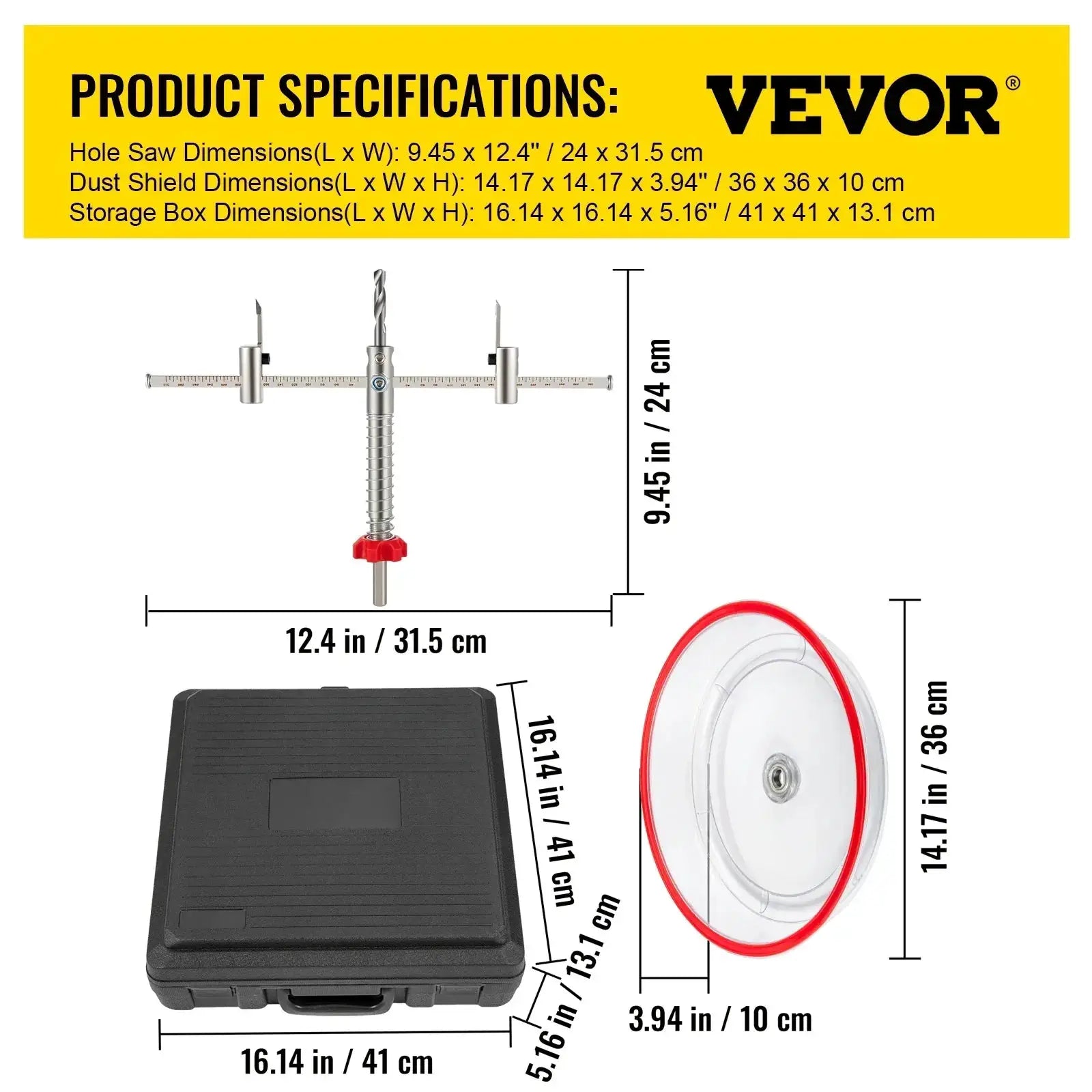 VEVOR Adjustable Steel Hole Saw Cutter Kit For DIY Projects