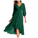 Tiered Chiffon Long Sleeve Dress