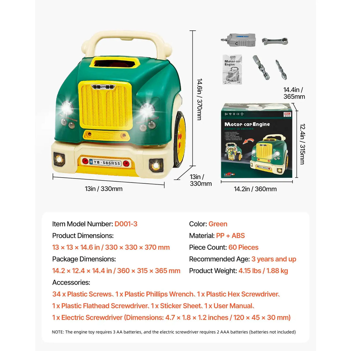 Kids Mechanic Car Repair Toy Set — product view 7