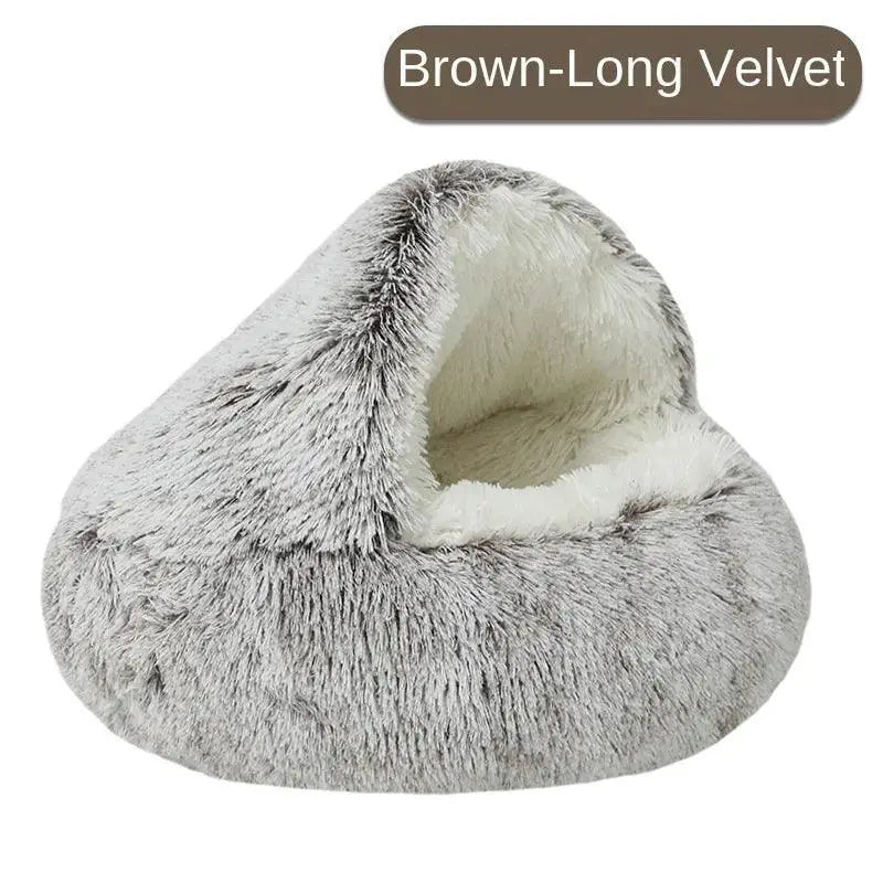 Calming SelfWarming Pet Bed for Cats — Pink-Long velvet