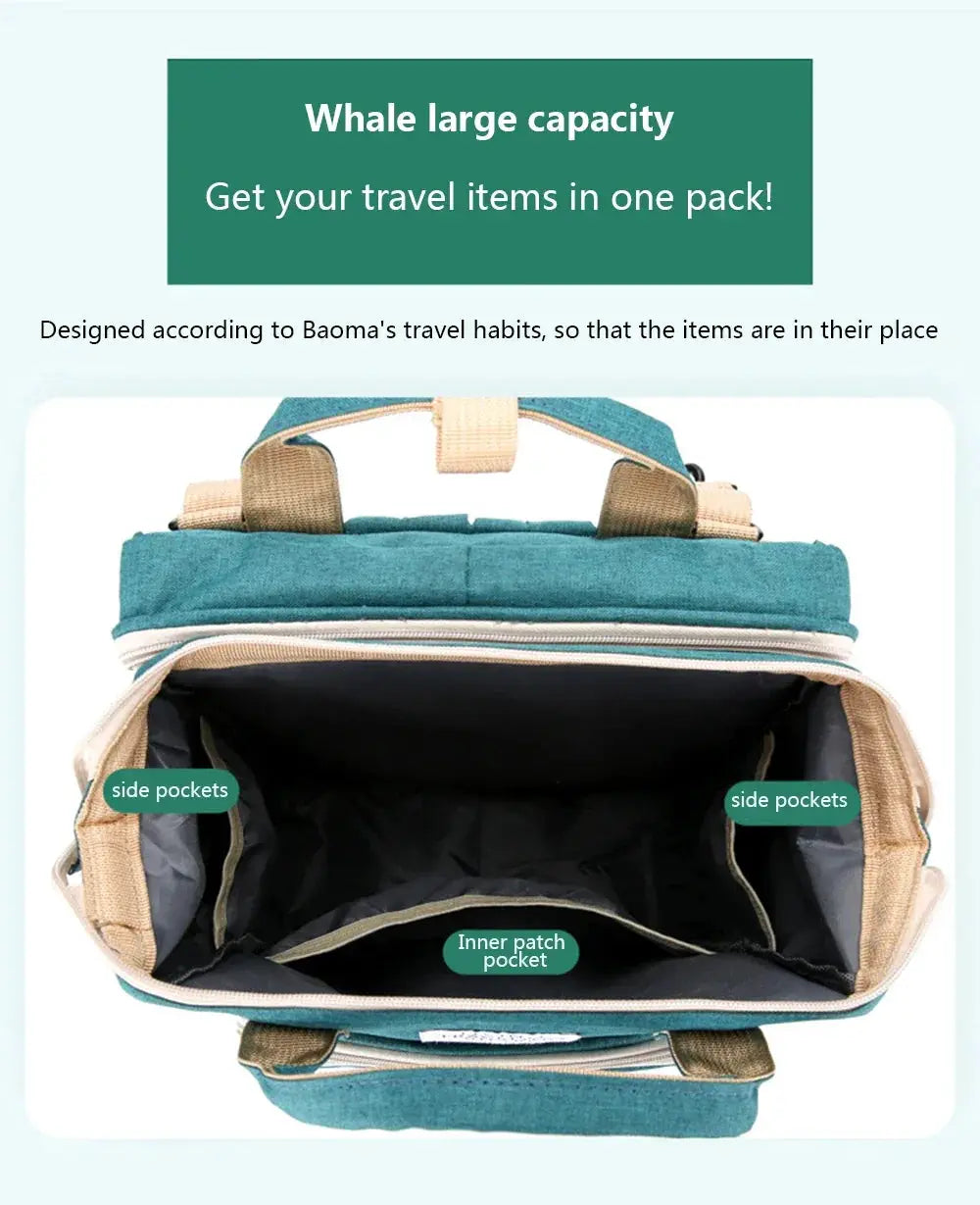 Diaper Backpack With Portable Crib Bed — product view 11