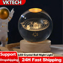 Cosmic 3D Crystal Ball: LED Night Light for Kids Decor
