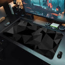 Black Rubber Gaming Mat with Customizable Design for Desk