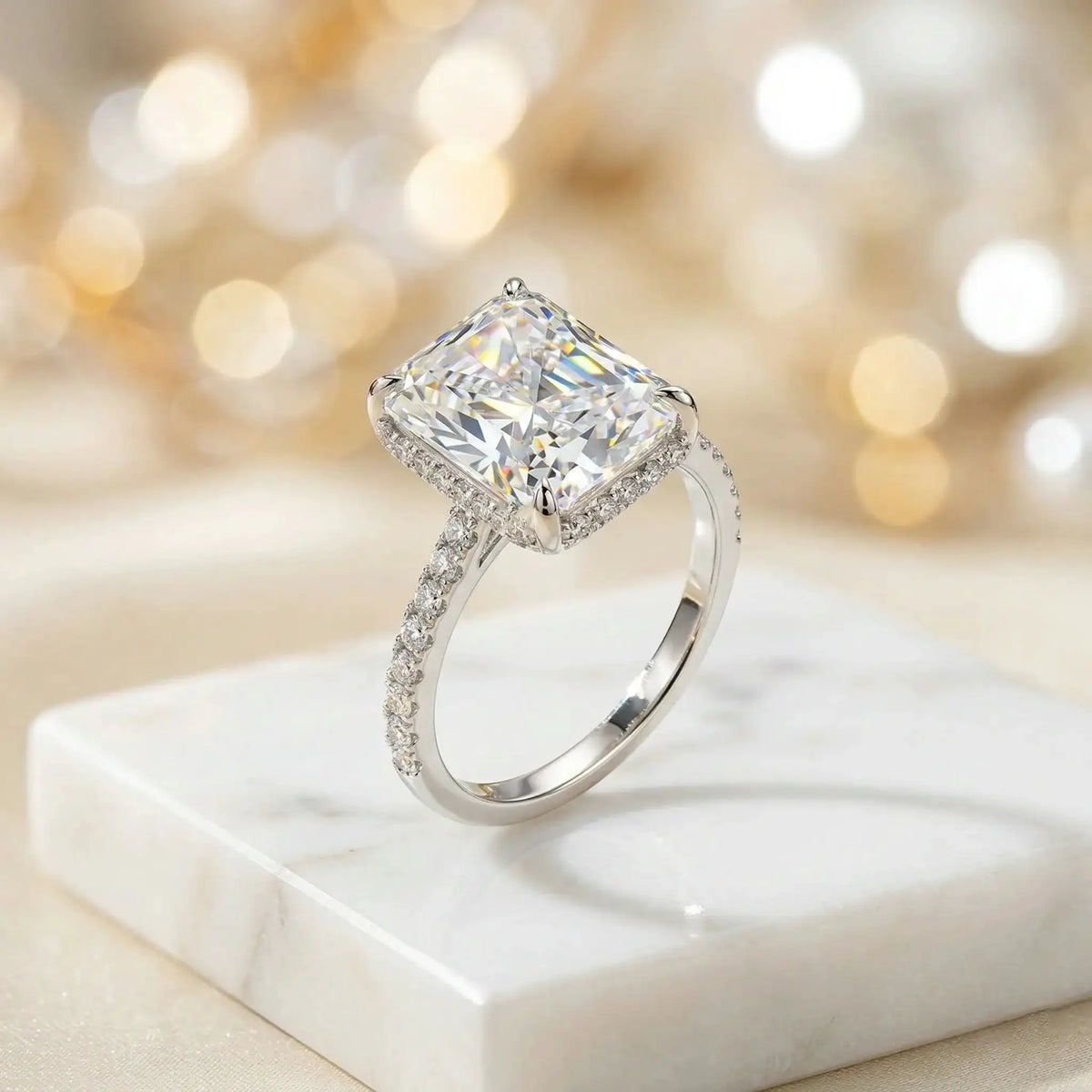 Moissanite Ring in Sterling Silver Carat Cute Romantic — product view 2