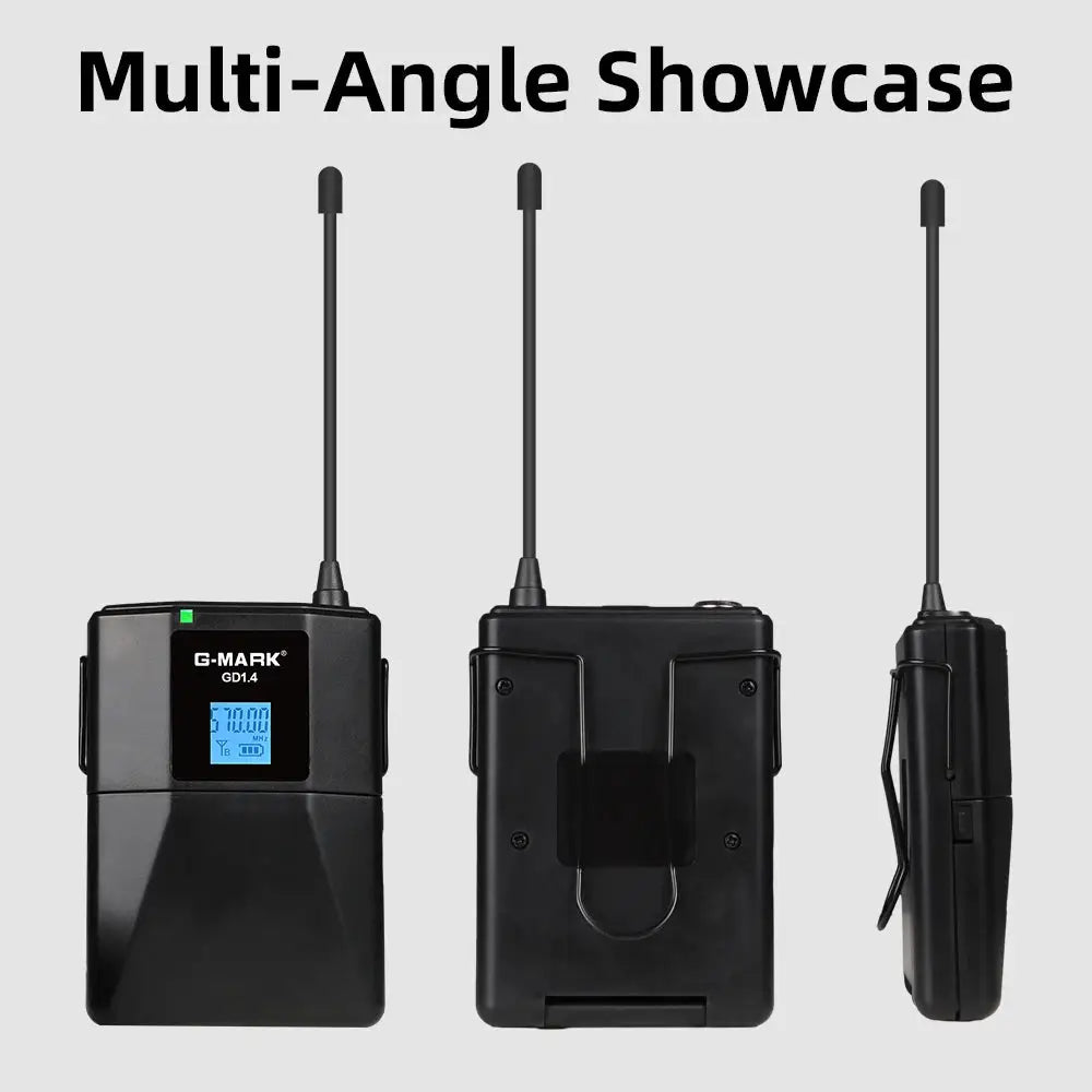 Wireless Lavalier Microphone G-MARK GD1.4 UHF Professional Headset Clip Mic Bodypack Frequency Adjustable 50M For Party Show