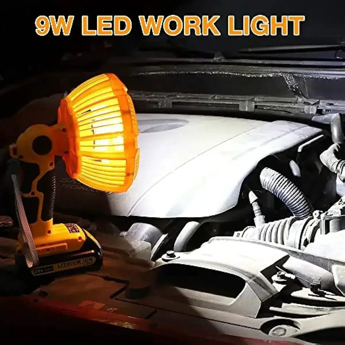 Portable Jobsite Fan With LED Light For Outdoor Cooling