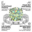 Round Green Moissanite Ring in Sterling Silver
