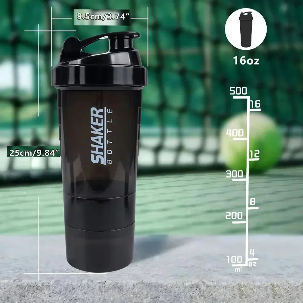 3 Layer Shaker Protein Bottle For Body Building And Exercise