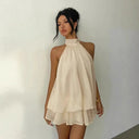 Womens Backless Halter Dress for Parties