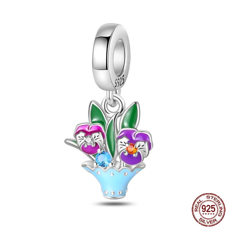 Sterling Silver Spring Colorful Butterfly