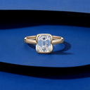 Sterling Silver Silver Square Moissanite Ring