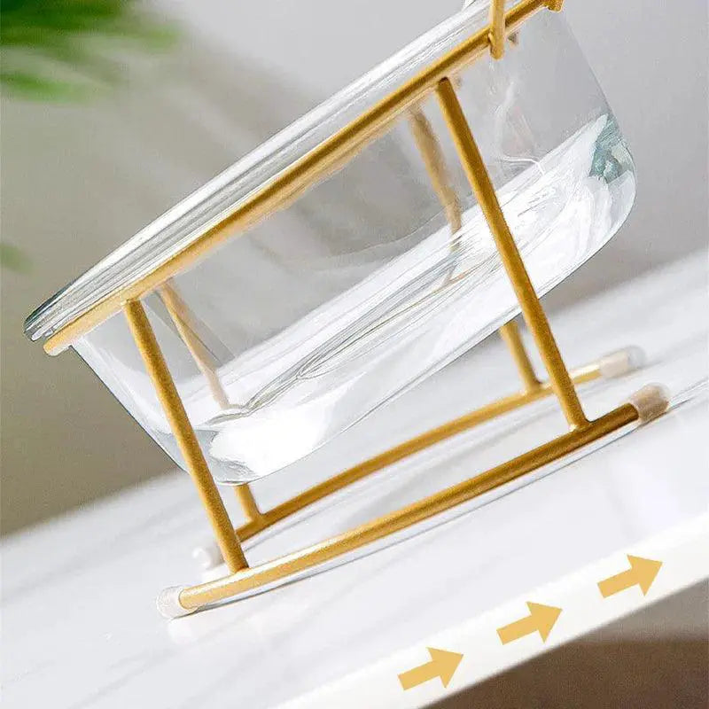 Elevated Glass Cat Bowls With Stand For Stylish Feeding