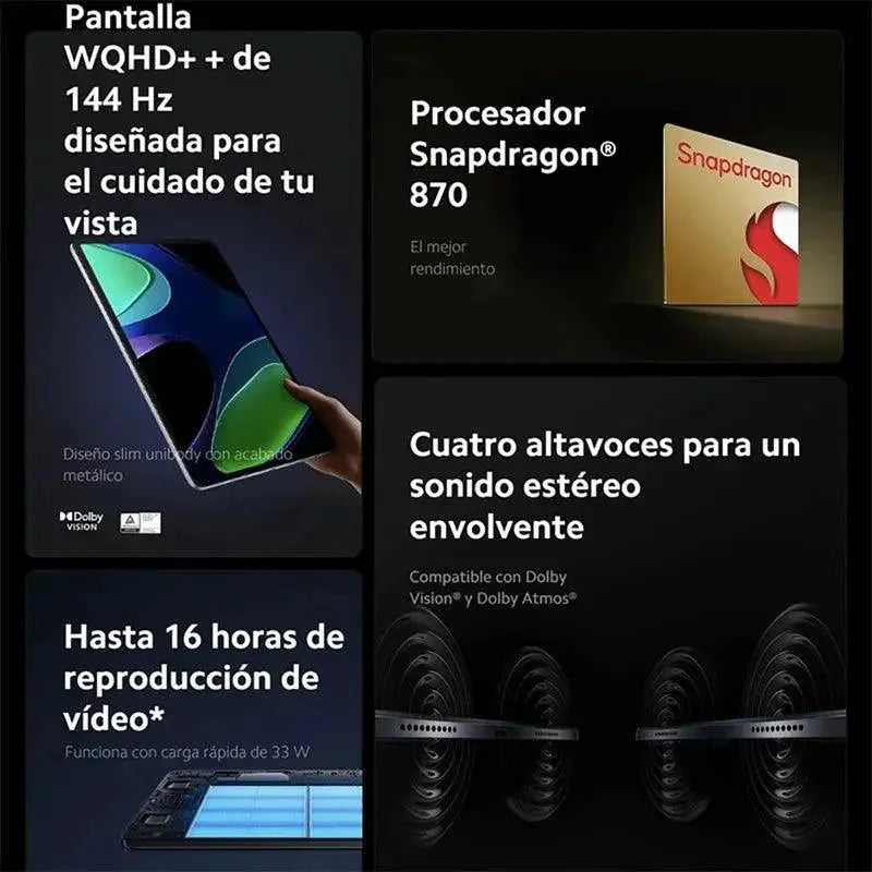 Xiaomi Pad 6 Tablet 11 Inch Snapdragon 870 Fast Charge