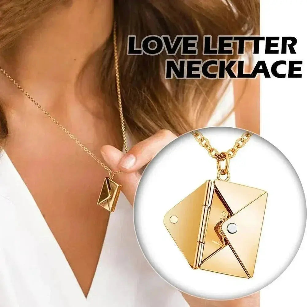 Love Letter Envelope Pendant Necklace Stainless Steel Gift