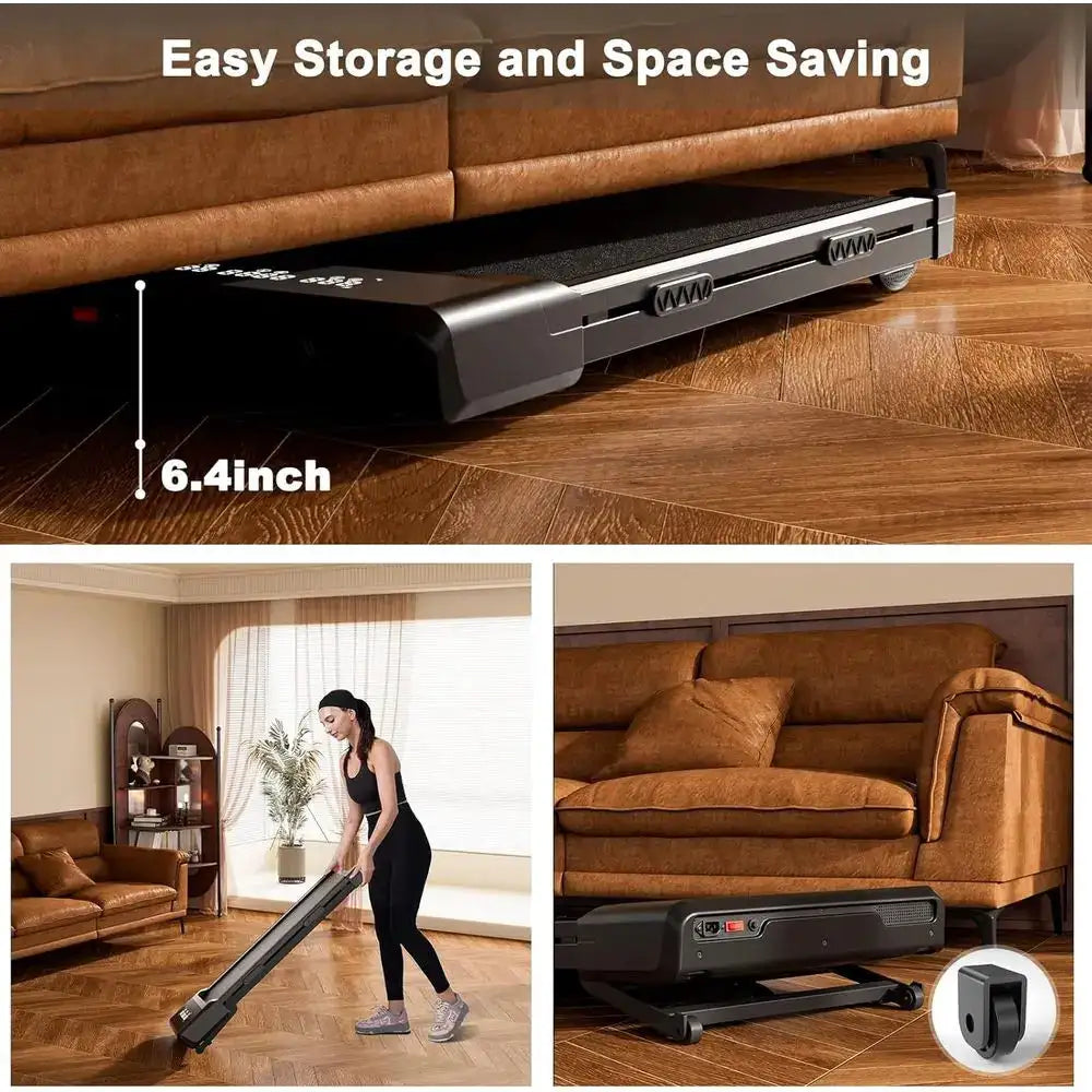 Portable 3.0HP Treadmill with 9% Auto Incline, 300 lbs Capacity, Under Desk Walking Pad, Remote & LED Display