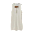 Off-White Cut Out Bodycon Mini Dress Summer Party Fashion Chic