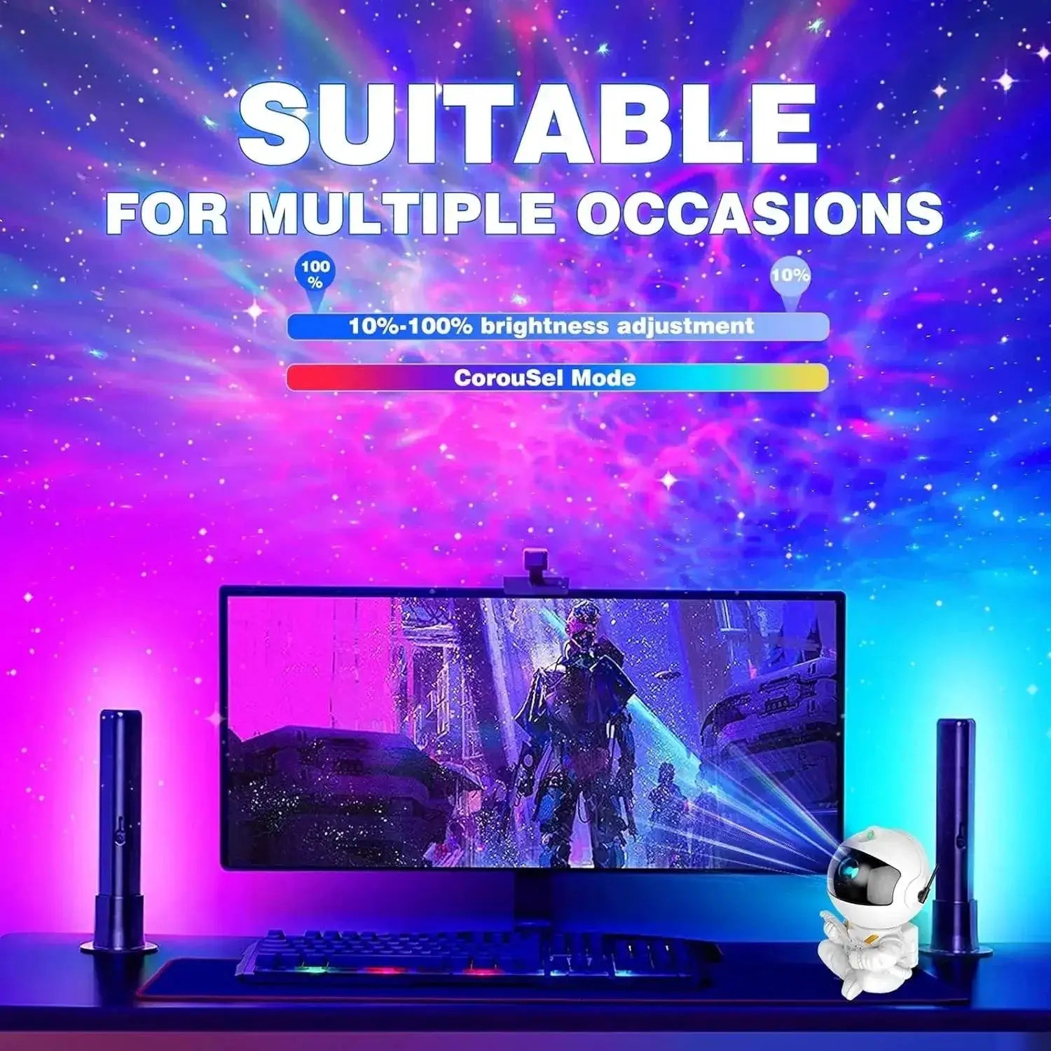 Astronaut Star Projector For Kids Galaxy Night Light