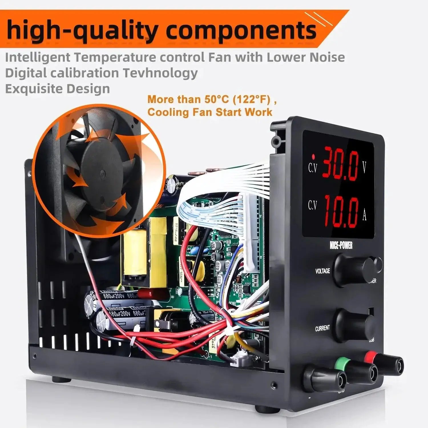 Adjustable Lab Power Supply High Efficiency Precision Control