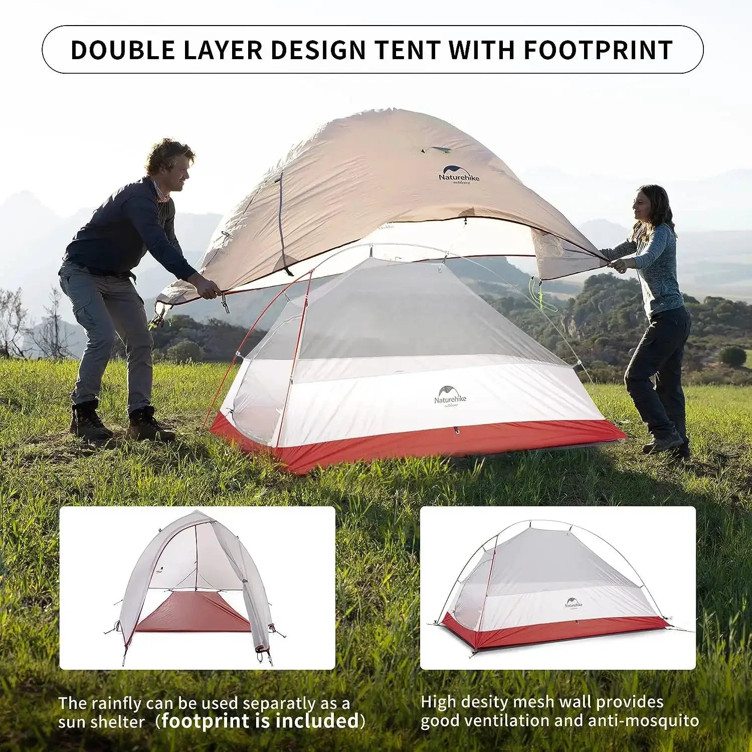 Ultralight Camping Tent Portable 1 Person Shelter For Solo