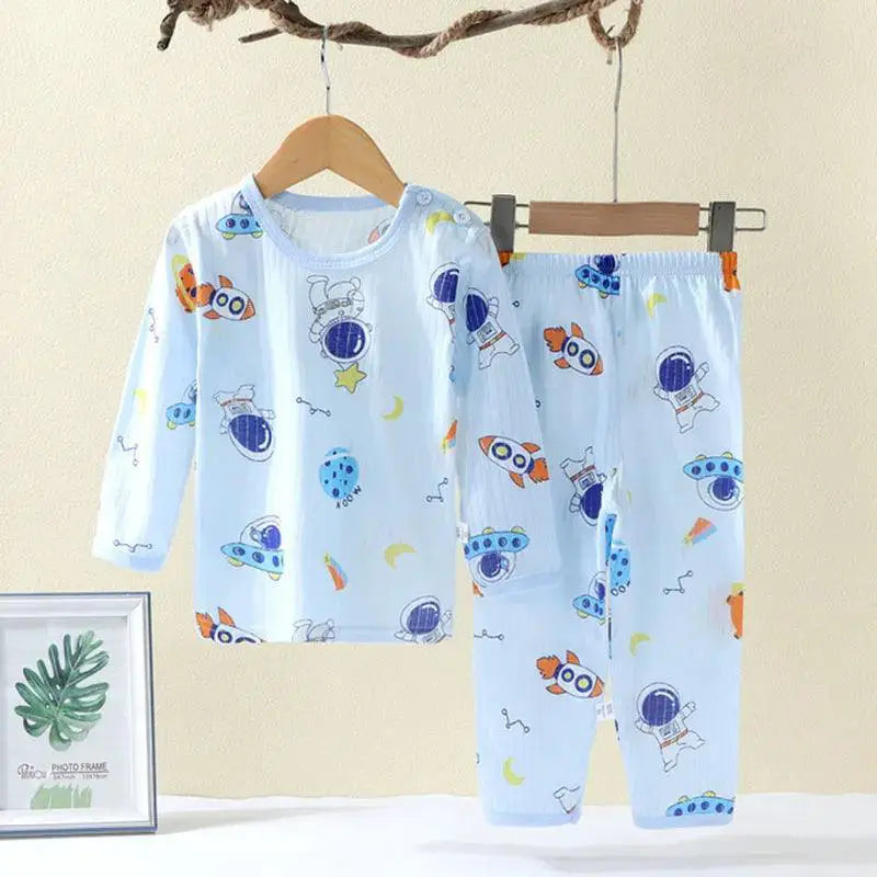 Soft Cotton Kids Pajama Set Cute Cartoon Sleepwear