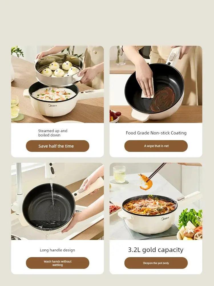 Electric Frying Pan Integrated Non-Stick Multi-Cooker 2L - OurLum.com