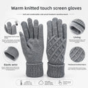 Ribbed Winter Knit Gloves