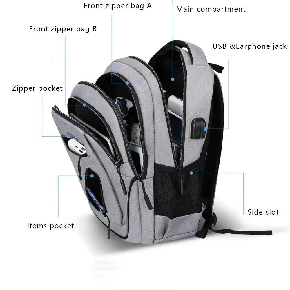 Large Capacity Laptop Backpack For Men 15.6 Inch Oxford