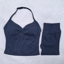 Women Yoga Set Backless Halter High Waist Seamless