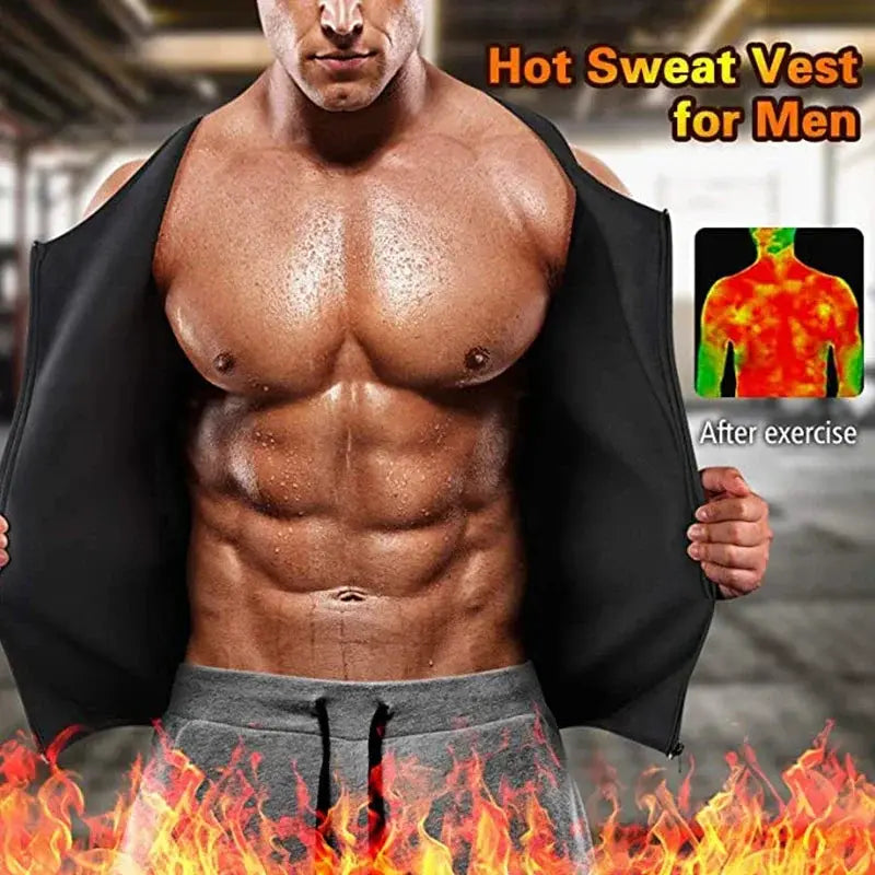 Men's Slimming Sauna Vest Double Belt Waist Trainer Fitness