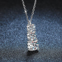 Round Cross Moissanite Pendant Necklace in Sterling Silver Cbtb