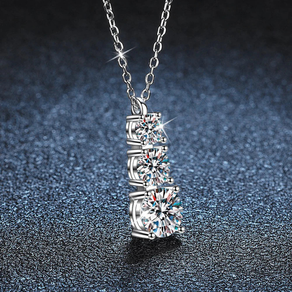 Round Cross Moissanite Pendant Necklace in Sterling Silver Cbtb — product view 3