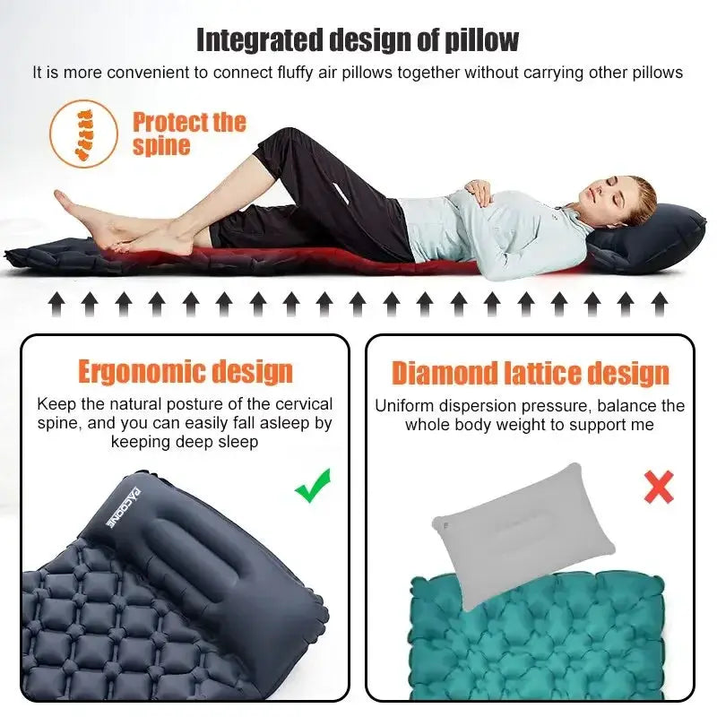 Outdoor Camping Sleeping Pad Folding Sleep Mat Inflatable