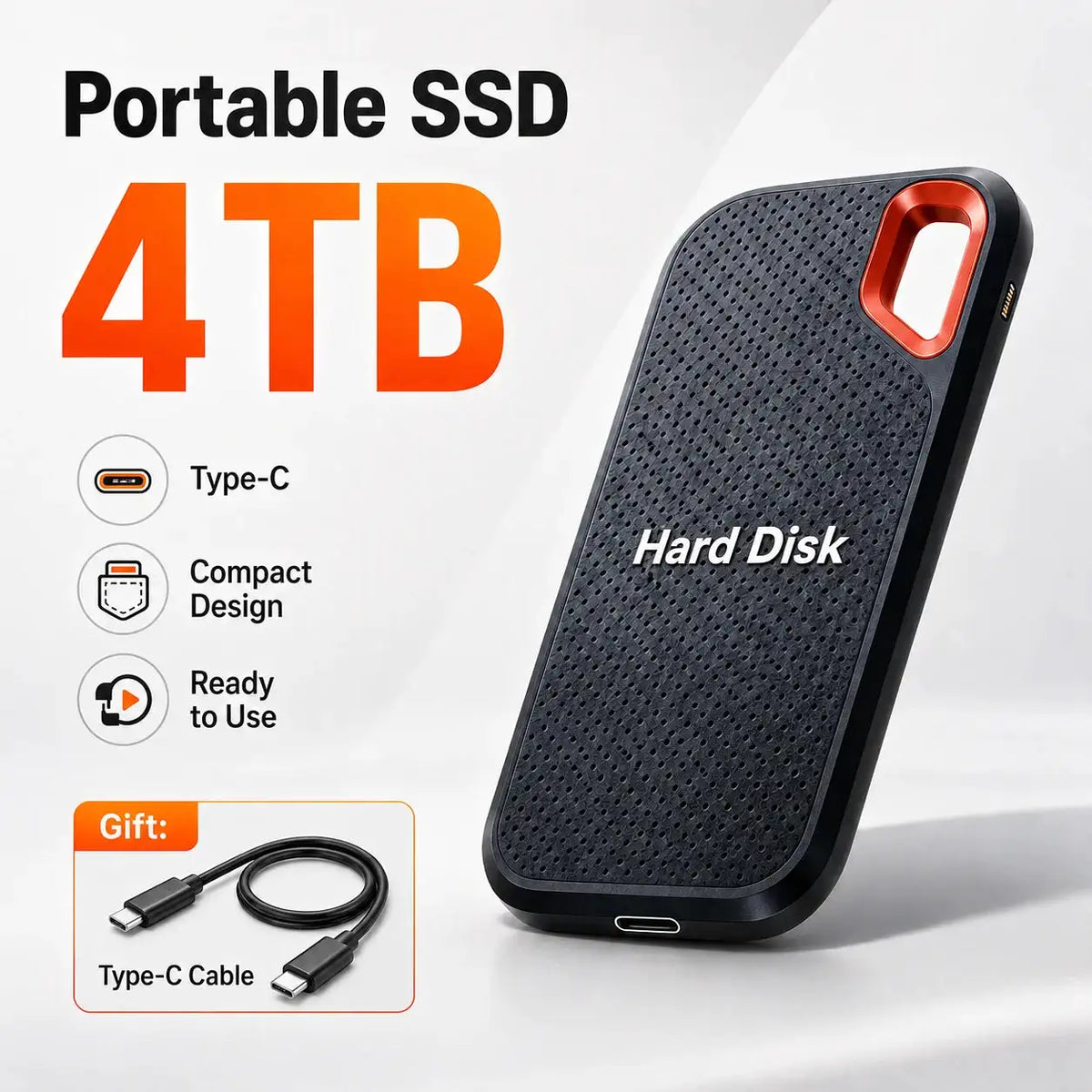 High Speed External Hard Drive Portable SSD USB Type-C Mobile — product view 10