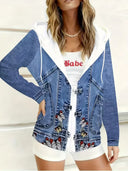 Plus Size Button Fashion Jacket