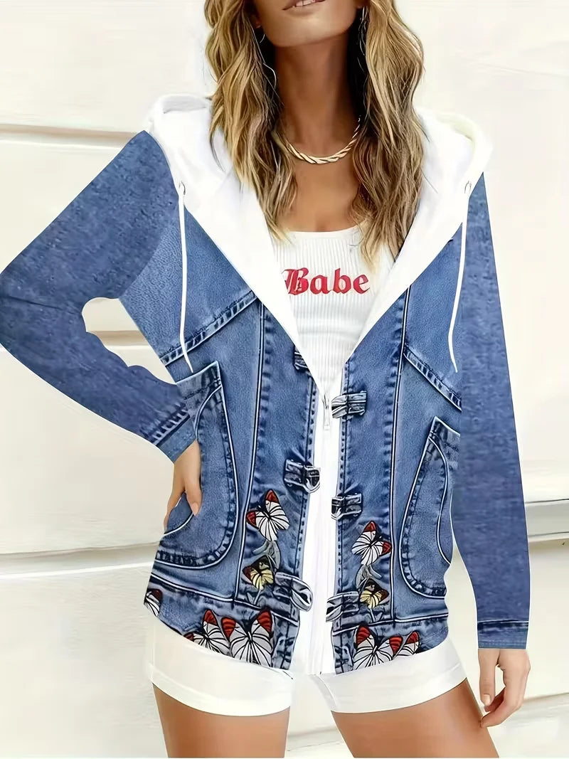 Plus Size Button Fashion Jacket