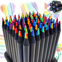 Colored Black Wood Pencils 7 in 1 Rainbow DIY Drawing