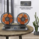 5V 12V 24V Car Fan Dual Head USB Adjustable Cooling Fan
