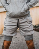 Men's Camo 2-in-1 Compression Shorts for Running Gym Basketball