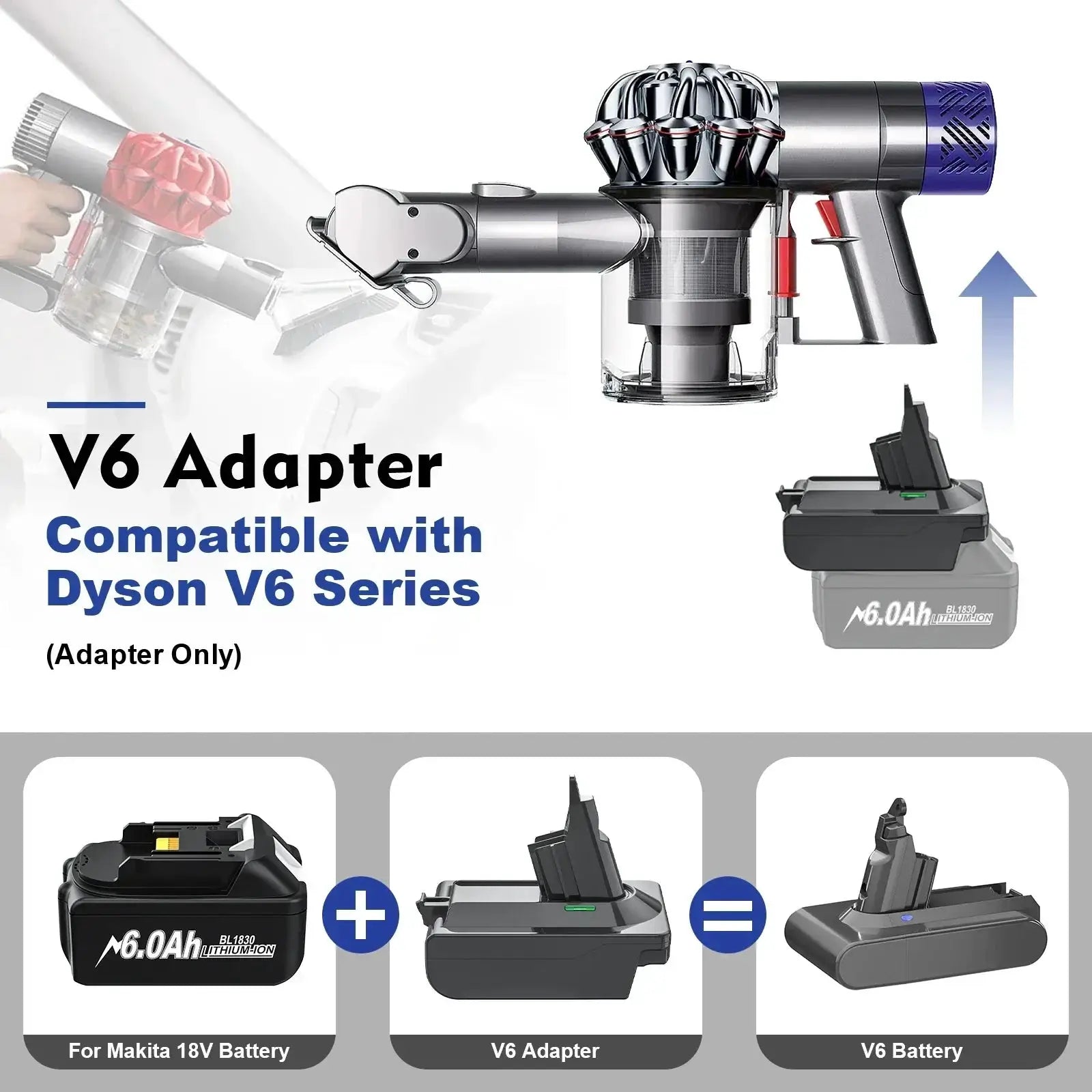 18V Lithium Battery Adapter For Dyson V6 V7 V8 Vacuum