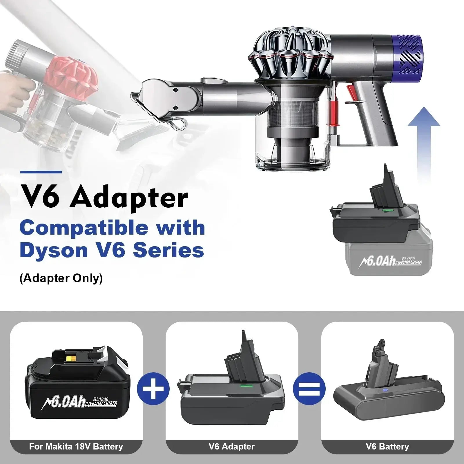 18V Lithium Battery Adapter For Dyson V6 V7 V8 Vacuum