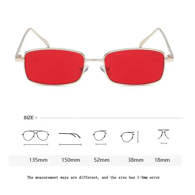Unisex Vintage Rectangle Sunglasses for Men and Women