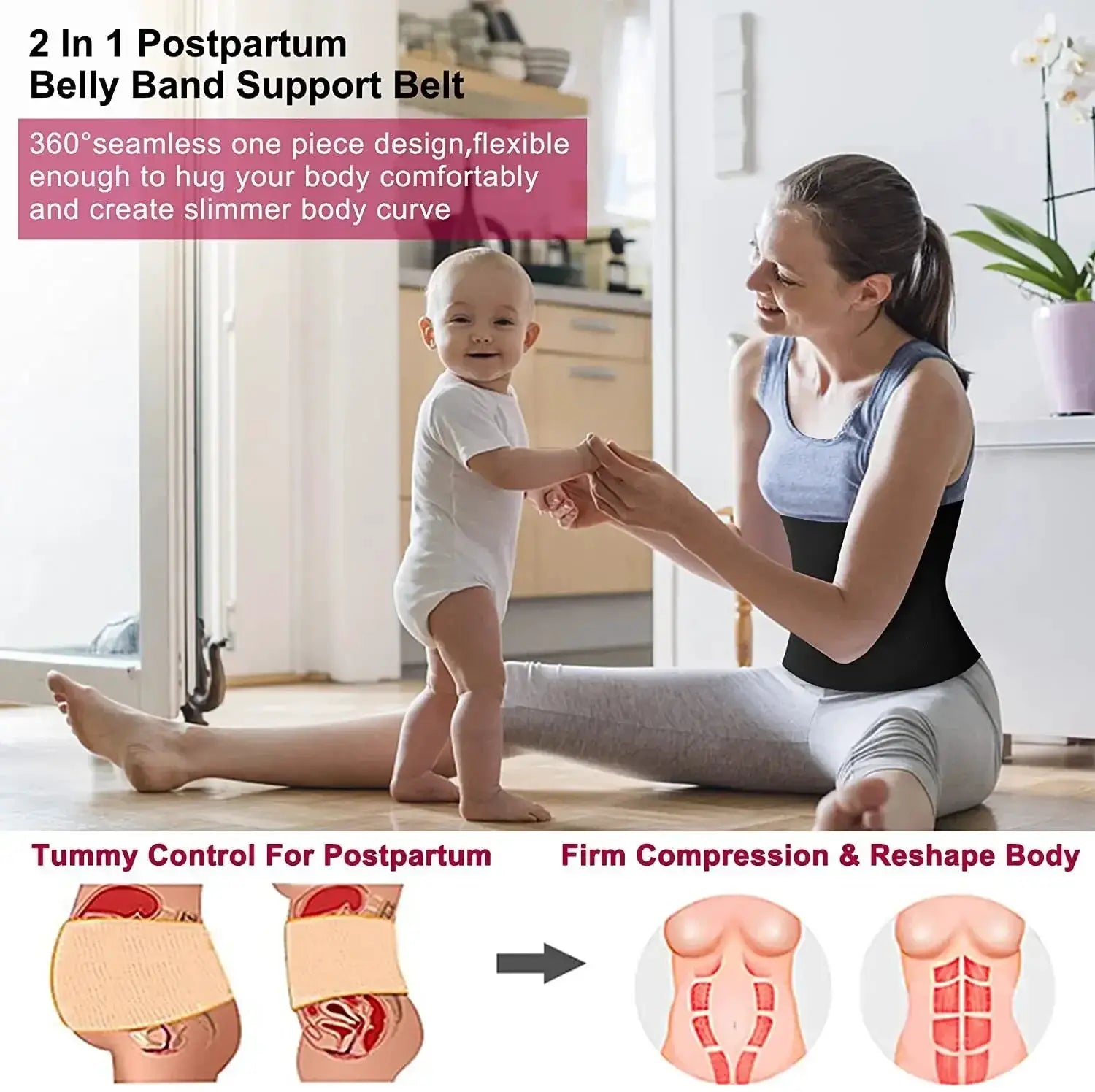Postpartum Belly Recovery Bands 2 In 1 Waist Shapewear