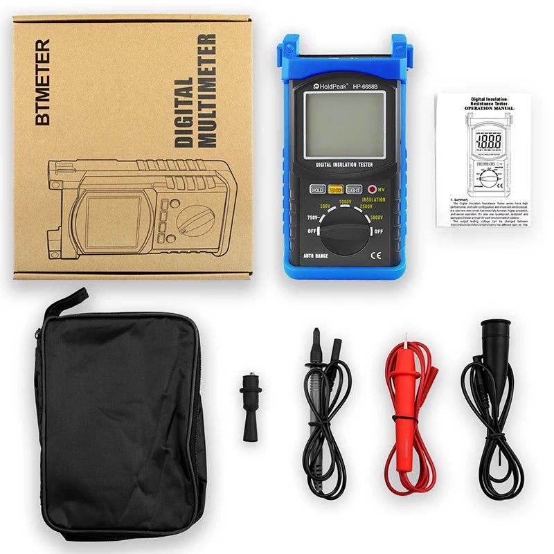 HoldPeak Insulation Resistance Tester Megometer Digital Handheld — product view 6