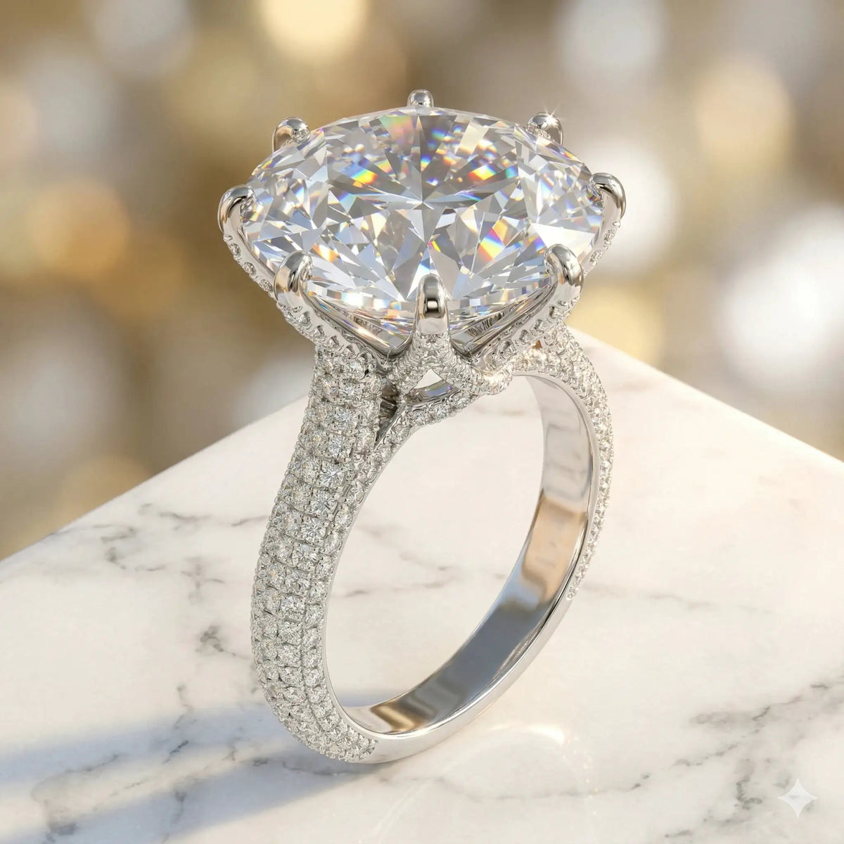 Moissanite Ring in Sterling Silver Couple — product view 3