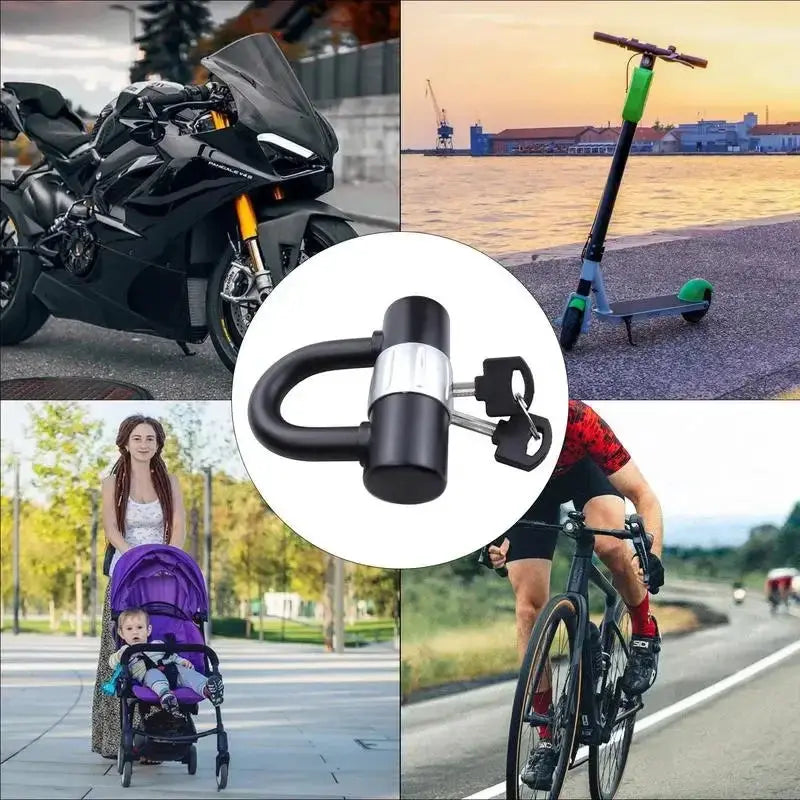 U Lock With Key Anti-Theft Disc Brake Lock For Bikes