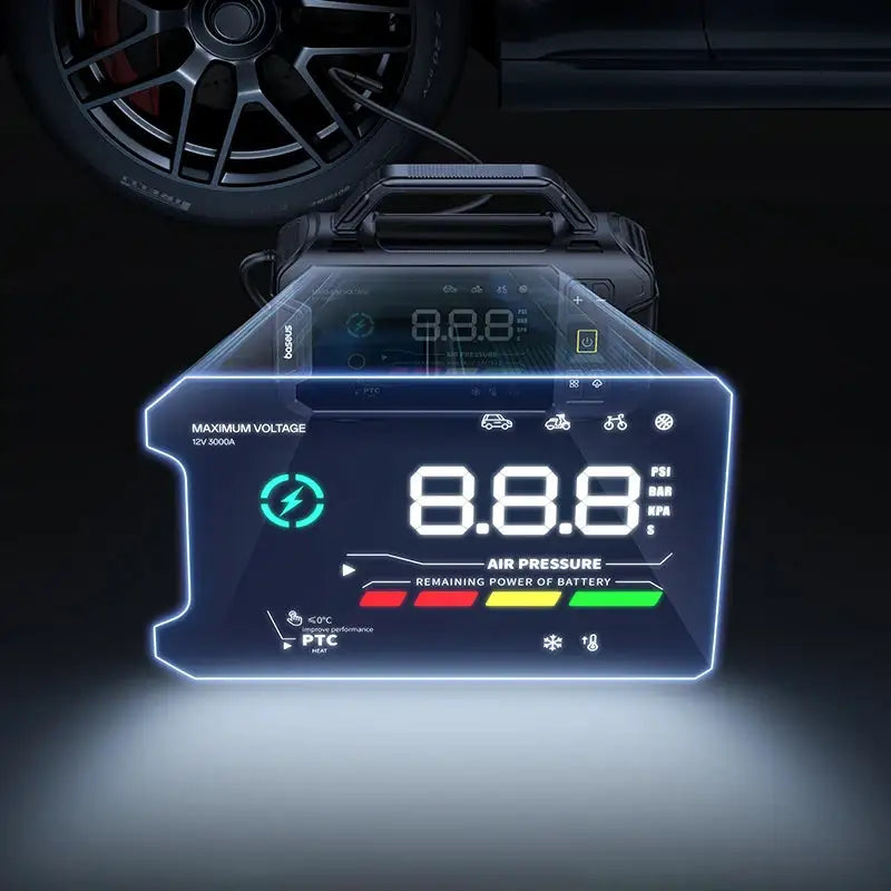 Baseus VJ1 3000A Jump Starter 4 in 1 150PSI Air Compressor Power Bank 21600mAh Car Battery Emergency Boosters Portable Starting Device