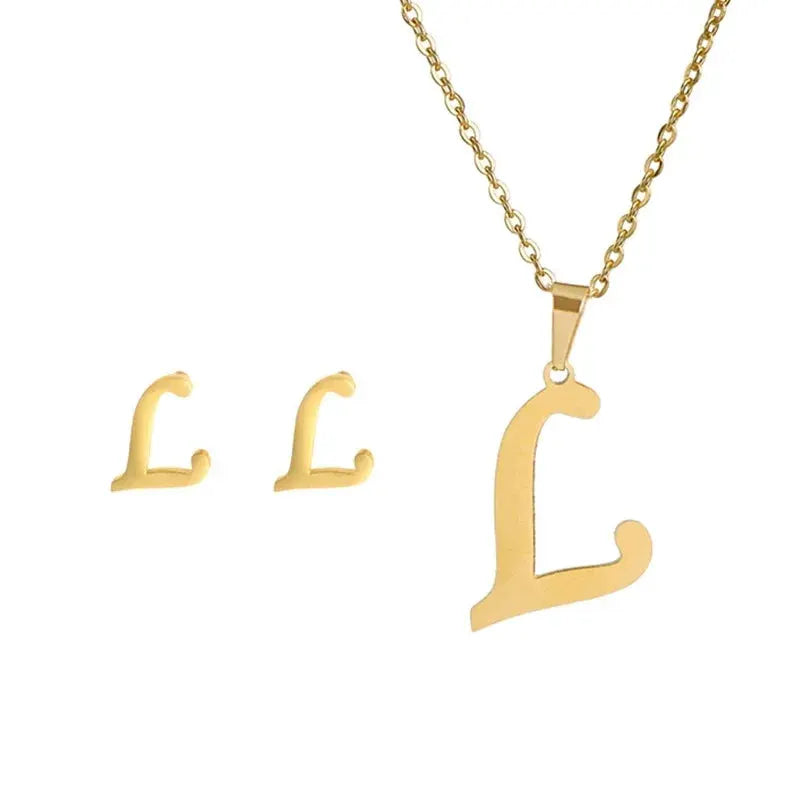 Custom Alphabet Necklace Set for Women — product view 14