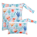 2pcs Set Smooth Zipper Pocket WetBag Waterproof Yoga Bag