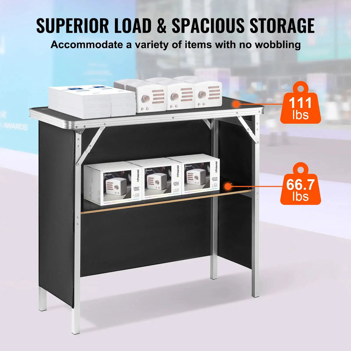 Foldable Portable Bar Table Black — product image 2
